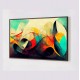 Quadro Decorativo Abstrato Colorido em Adesivo com Moldura Caixa