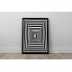 Quadro Decorativo Abstrato 3D Ilusão de Ótica Preto e Branco Sala e Hall Quadro Decorativo Abstrato 3D Ilusão de Ótica Preto e Branco Sala e Hall