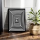 Quadro Decorativo Abstrato 3D Ilusão de Ótica Preto e Branco Sala e Hall Quadro Decorativo Abstrato 3D Ilusão de Ótica Preto e Branco Sala e Hall