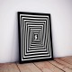 Quadro Decorativo Abstrato 3D Ilusão de Ótica Preto e Branco Sala e Hall Quadro Decorativo Abstrato 3D Ilusão de Ótica Preto e Branco Sala e Hall