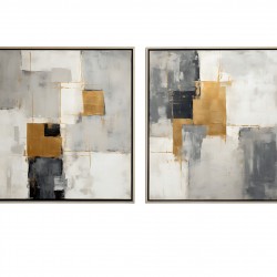 Quadro Decorativo Abstrato Duo em Adesivo com Moldura Caixa