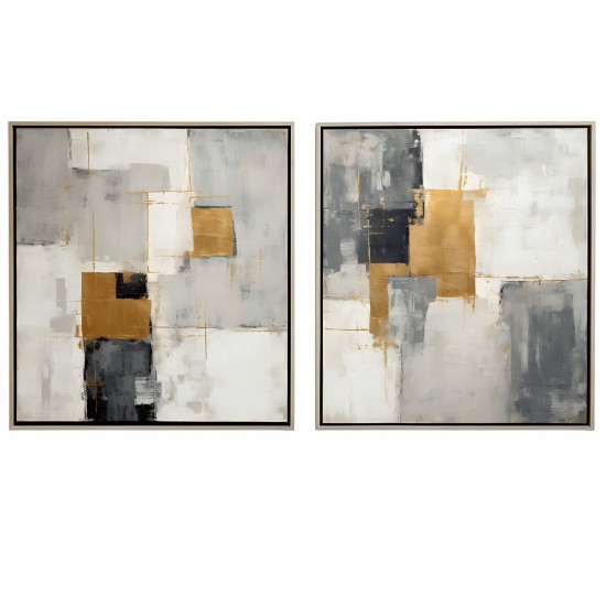 Quadro Decorativo Abstrato Duo em Adesivo com Moldura Caixa