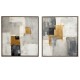 Quadro Decorativo Abstrato Duo em Adesivo com Moldura Caixa