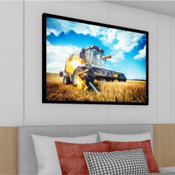 Quadro Decorativo Colheitadeira em Adesivo com Moldura Caixa