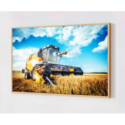 Quadro Decorativo Colheitadeira em Adesivo com Moldura Caixa