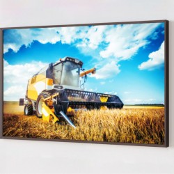 Quadro Decorativo Colheitadeira em Adesivo com Moldura Caixa
