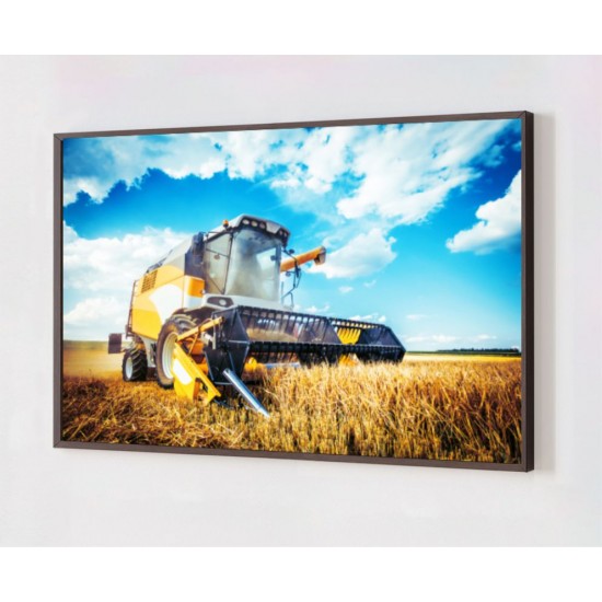 Quadro Decorativo Colheitadeira em Adesivo com Moldura Caixa