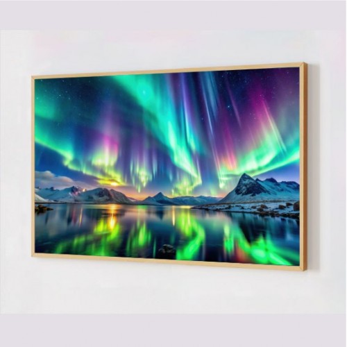 Quadro Decorativo Aurora Boreal em Adesivo com Moldura Caixa Quadro Decorativo Aurora Boreal em Adesivo com Moldura Caixa
