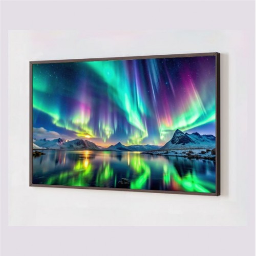 Quadro Decorativo Aurora Boreal em Adesivo com Moldura Caixa Quadro Decorativo Aurora Boreal em Adesivo com Moldura Caixa