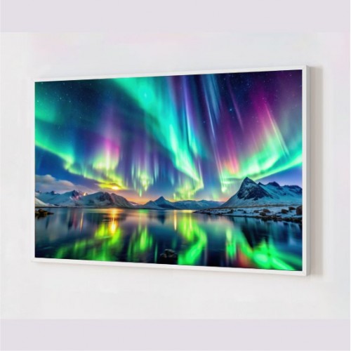 Quadro Decorativo Aurora Boreal em Adesivo com Moldura Caixa Quadro Decorativo Aurora Boreal em Adesivo com Moldura Caixa