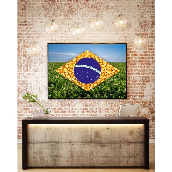 Quadro Decorativo Agro Bandeira do Brasil Sala Escritório Hall