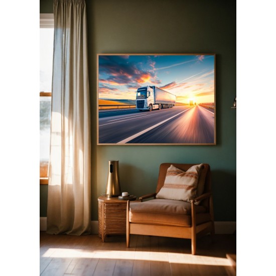 Quadro Decorativo Caminhão em Adesivo com Moldura Caixa Quadro Decorativo Caminhão em Adesivo com Moldura Caixa