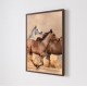 Quadro Decorativo Cavalos Trio em Adesivo com Moldura Caixa