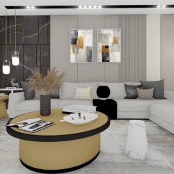 Quadro Decorativo Abstrato Duo em Adesivo com Moldura Caixa