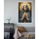 Quadro decorativo Virgem Maria em Canvas com Moldura Negativa