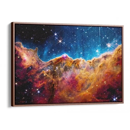 Quadro Decorativo Pilares da Criação em Canvas com Moldura Negativa