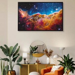 Quadro Decorativo Pilares da Criação em Canvas com Moldura Negativa