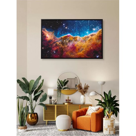 Quadro Decorativo Pilares da Criação em Canvas com Moldura Negativa