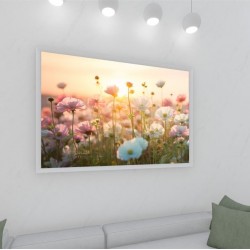 Quadro Decorativo Campo de Flores em Adesivo com Moldura Caixa Quadro Decorativo Campo de Flores em Adesivo com Moldura Caixa