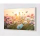 Quadro Decorativo Campo de Flores em Adesivo com Moldura Caixa