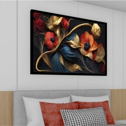 Quadro Decorativo Arte Floral em Adesivo com Moldura Caixa Quadro Decorativo Arte Floral em Adesivo com Moldura Caixa