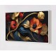 Quadro Decorativo Arte Floral em Adesivo com Moldura Caixa