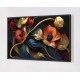 Quadro Decorativo Arte Floral em Adesivo com Moldura Caixa