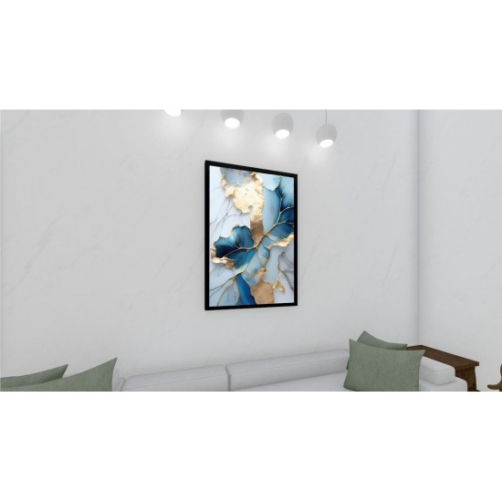 Quadro Decorativo Abstrato Luxo em Adesivo com Moldura Caixa