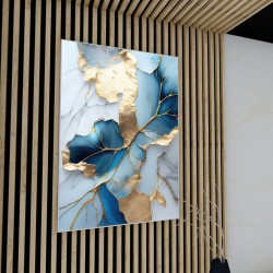 Quadro Decorativo Abstrato Luxo em Canvas com Moldura Negativa