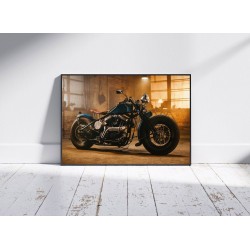 Quadro Decorativo Motocicleta Clássica em Adesivo com Moldura Caixa