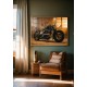 Quadro Decorativo Motocicleta Clássica em Adesivo com Moldura Caixa