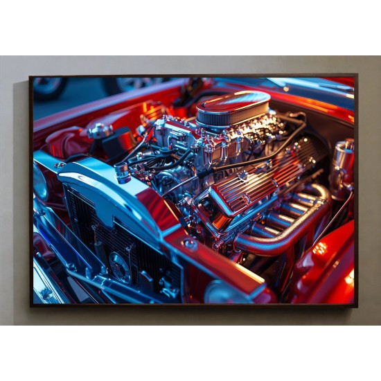 Quadro Decorativo Motor em Adesivo com Moldura Caixa Quadro Decorativo Motor em Adesivo com Moldura Caixa