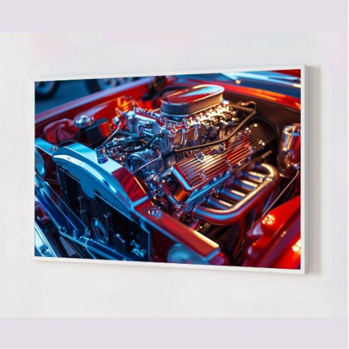 Quadro Decorativo Motor em Adesivo com Moldura Caixa Quadro Decorativo Motor em Adesivo com Moldura Caixa