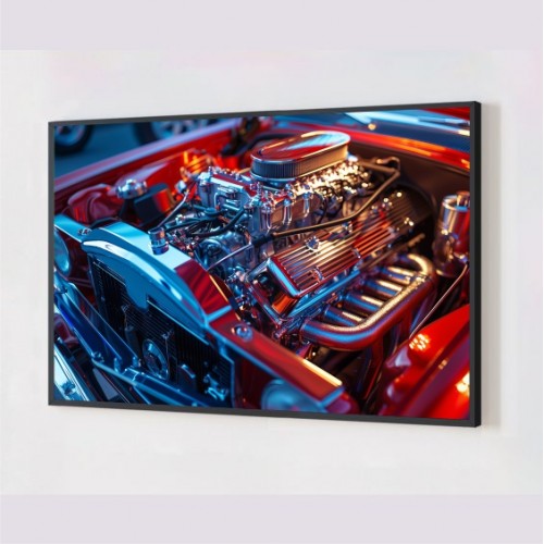 Quadro Decorativo Motor em Adesivo com Moldura Caixa Quadro Decorativo Motor em Adesivo com Moldura Caixa