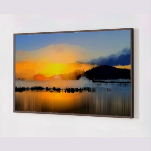 Quadro Decorativo Abstrato Paisagem em Adesivo com Moldura Caixa