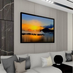 Quadro Decorativo Abstrato Paisagem em Adesivo com Moldura Caixa