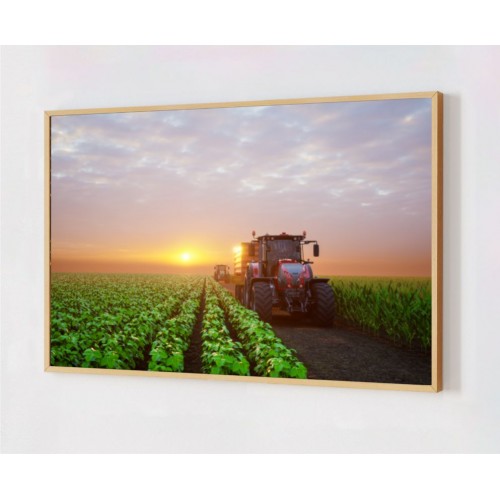 Quadro Decorativo Plantação em Adesivo com Moldura Caixa