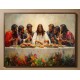 Quadro Decorativo Santa Ceia em Adesivo com Moldura Caixa