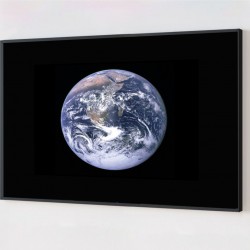 Quadro Decorativo Planeta Terra em Adesivo com Moldura Caixa