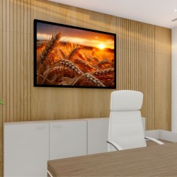 Quadro Decorativo Plantação de Trigo em Adesivo com Moldura Caixa