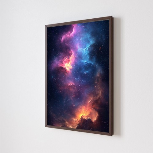 Quadro Decorativo Nebulosa em Adesivo com Moldura Caixa