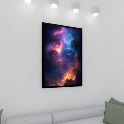 Quadro Decorativo Nebulosa em Adesivo com Moldura Caixa