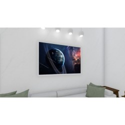 Quadro Decorativo Planeta em Adesivo com Moldura Caixa