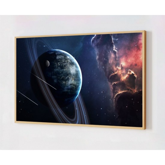 Quadro Decorativo Planeta em Adesivo com Moldura Caixa