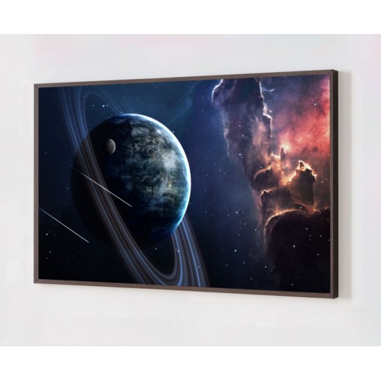 Quadro Decorativo Planeta em Adesivo com Moldura Caixa