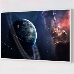 Quadro Decorativo Planeta em Adesivo com Moldura Caixa