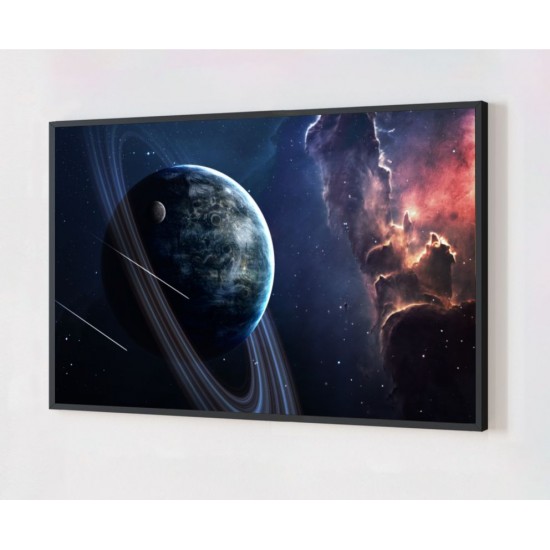 Quadro Decorativo Planeta em Adesivo com Moldura Caixa