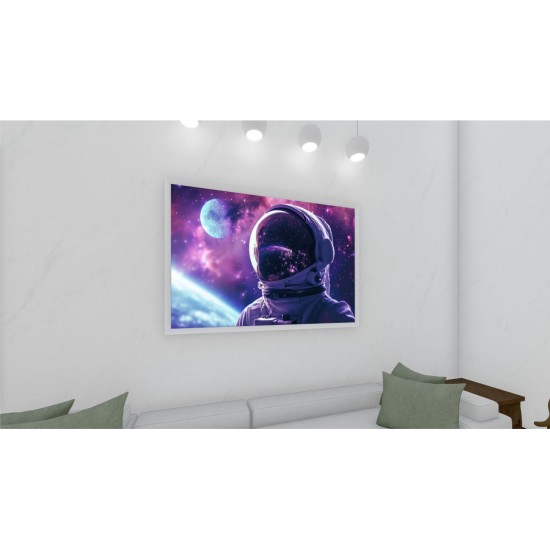 Quadro Decorativo Astronauta em Adesivo com Moldura Caixa