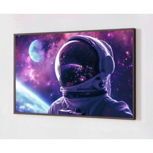 Quadro Decorativo Astronauta em Adesivo com Moldura Caixa