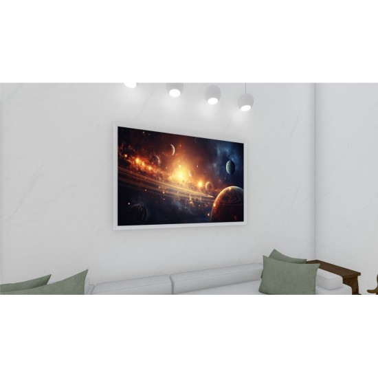 Quadro Decorativo Planetas em Adesivo com Moldura Caixa